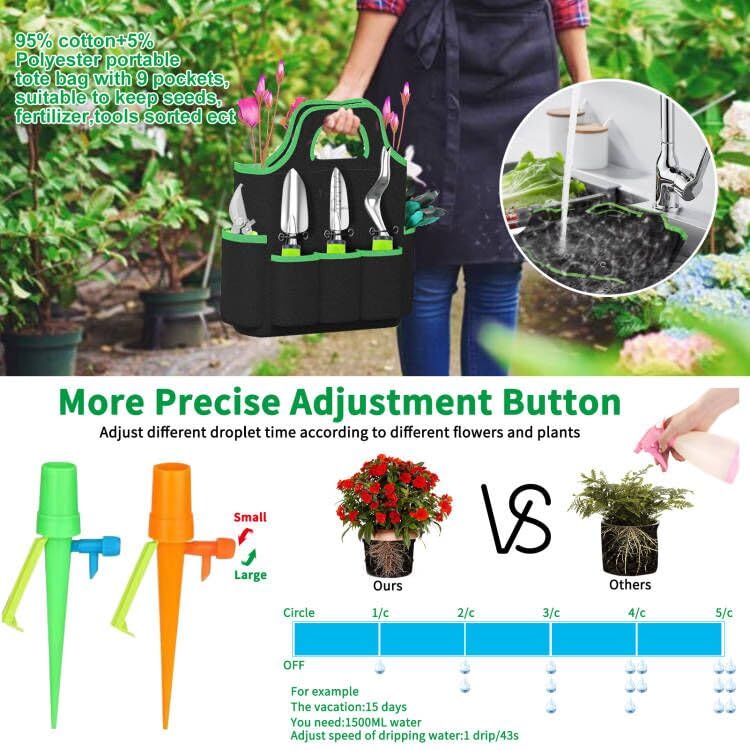 WEPSEN 84 PCS Garden Tools Set,10pcs Succulent Tools Set Included 6pcs Large Heavy Duty Aluminum Gardening Hand Tools 12.5IN with Garden Tool Bag,Gloves Sprayer etc.Gardening Gifts for Men Women Garden Gifts - Image 4